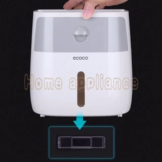 ECOCO กล่องใส่ทิชชู กันน้ำ ติดผนัง ไม่ต้องเจาะ E1804