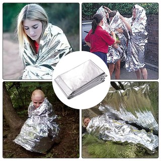 ผ้าห่มอวกาศ ผ้าห่มฉุกเฉิน ขนาด210X130cm แผ่นสะท้อนแสง emergency rescue blanket เทคโนโลยีจาก ผ้าห่มฉุกเฉินกันน้ำสำหรับกล