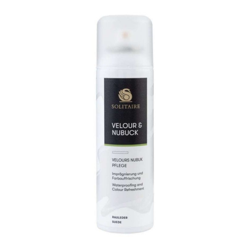 SOLITAIRE Velours Nubuck Spray 200ml โซลิแทร์ วีลัว นูบัค สเปรย์บำรุงหนังกลับ (ไม่มีสี)​ 200 มล.