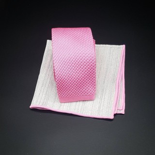 เซ็ทเนคไทถัก+ ผ้าเช็ดหน้าสูท-Knitted tie+ pocket square