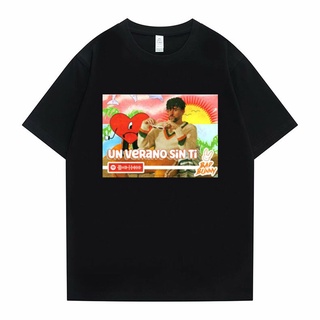 [S-5XL] เสื้อยืดแขนสั้น พิมพ์ลายแร็ปเปอร์กระต่าย UN VERANO SIN TI Music สไตล์ฮิปฮอป แฟชั่นฮาราจูกุ สําหรับผู้ชาย และผู้ห