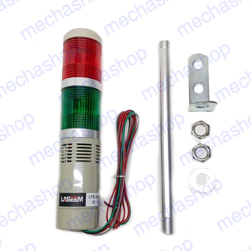ทาวเวอร์ไลท์ไฟเตือนสถานะ มีเสียงไฟกระพริบ DC 12V/24V Lamp Red Green Flash Industrial Tower Signal