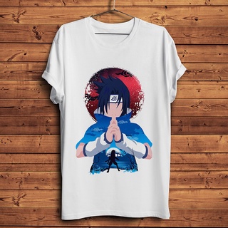 เสื้อยืดแขนสั้นลําลอง พิมพ์ลายการ์ตูนอนิเมะ Sharingan Shinobi สีขาว แฟชั่นฤดูร้อน สําหรับผู้ชาย และผู้หญิง