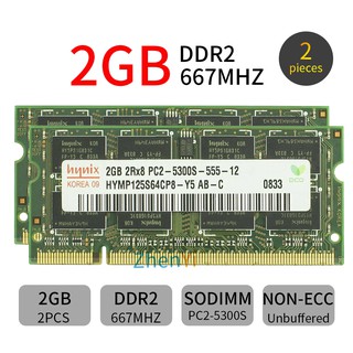 Hynix 2PCS 2GB PC2-5300S DDR2 667MHz 200PIN SODIMM Non-ECC Laptop Memory NOTEBOOK RAM AD22