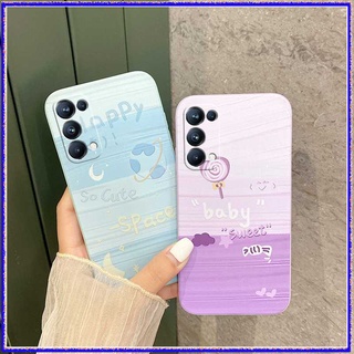 CUTE for กรณี oppo RENO6 reno6 pro กรณี oppo reno5 reno5pro reno4 reno4se reno3 reno กรณี oppo  R9 R9S R11 R11S case phone cover soft Colorful Oil Painting เคสโทรศัพท์มือถือขอบตรง