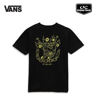 เสื้อสีขาว เสื้อสาวอวบ เสื้อยืด VANS MN X SPONGEBOB JUMP (สีดำ) เสื้อตราหานคู่ เสื้อเด็กหญิง Tee