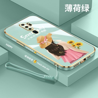 เคสโทรศัพท์มือถือ ซิลิโคน ขอบตรง ลายตัวอักษร หรูหรา สําหรับ oppo F11 PRO F11 A31 2020 A7 A5S A12 A11K A9 2020 A5 2020 A72 5G A73 5G A55