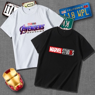 [S-5XL]เสื้อยืดแขนสั้น ผ้าฝ้ายแท้ ทรงหลวม ลาย marvel Avengers สไตล์สตรีท