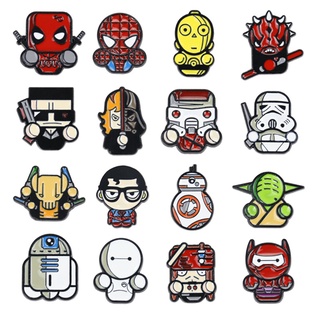 เข็มกลัด โลหะผสม ลายการ์ตูน Star Wars สําหรับตกแต่งกระเป๋าเป้สะพายหลัง