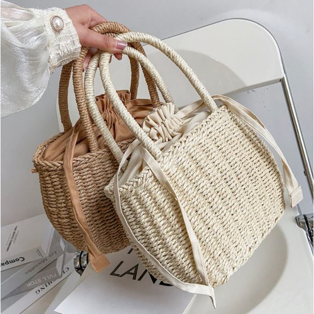 💗ivy ถูกสุด Beach Straw Bag กระเป๋าสาน กระเป๋าสะพายข้าง (A04)