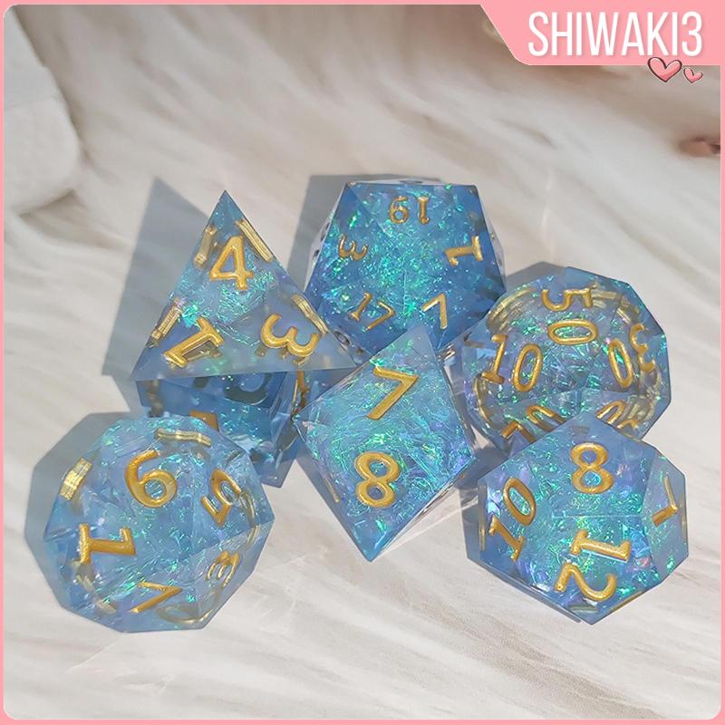 7 Pieces Acrylic Digital Dice Set Table Game D4 D6 D8 D10 D12 D20 for Kids #1
