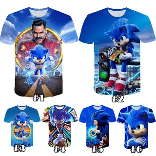 เสื้อยืดลําลอง พิมพ์ลาย Sonic The Hedgehog Game น่ารัก สําหรับเด็กผู้ชาย และเด็กผู้หญิง