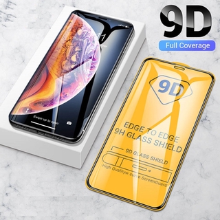 ฟิล์มกระจกนิรภัยเต็มจอ 9D กาวเต็มแผ่น สำหรับ IPhone 15 14 13 12 Mini 11 Pro 6 6S 7 8 Plus X XS MAX XR SE2 SE 2020