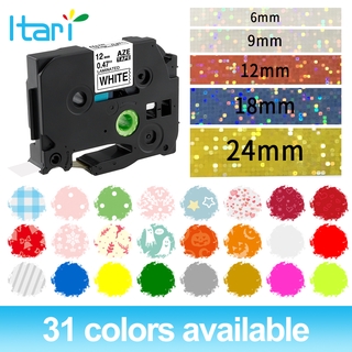 50 Colors TZe-231 TZe-241 Compatible for Brother P-touch Printers Label Tape Tze-231 tze631 tz641 TZ TZe 131 for PT Labeler H110 อุปกรณ์การเรียน เครื่องใช้สำนักงาน เครื่องเขียน ออแกไนเซอร์ ริบบิ้น ขอบคุณ สติ๊กเกอร์ สติ๊กเกอร์สำหรับแล็ปท็อป บรรจุภัณฑ์