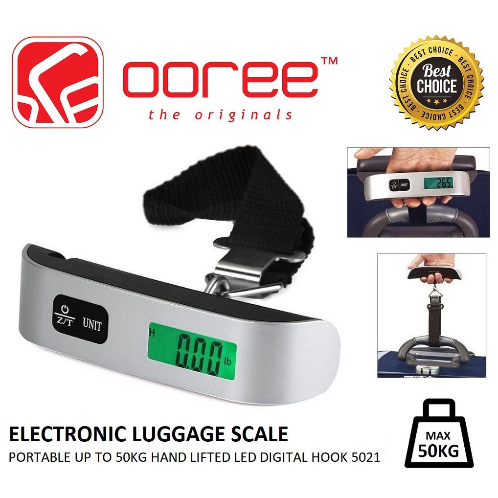 VMdU ELECTRONIC LUGGAGE SCALE PORTABLE UP TO 50KG HAND LIFTED LED