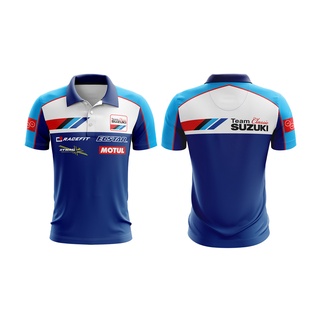 MOTOSHIRT เสื้อโปโล SUZUKI SUZ-A01-19 เสื้อพิมพ์ลาย เสื้อคอปกแขนสั้น