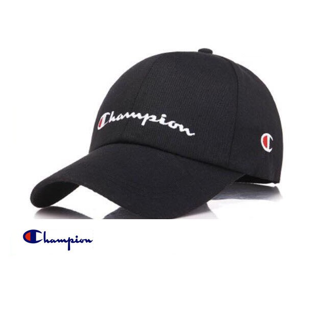 หมวกChampion Cap หมวกแชมป์เปี้ยน โลโก้ พร้อมตัวอักษร Champion (สีดำ)