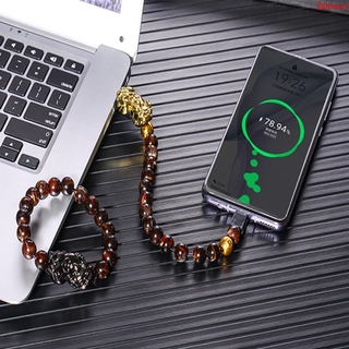 กองทหารกล้า สร้อยข้อมือ สายชาร์จมือถือ Brave troops bracelet mobile phone Charging cable 2 In1 สายชาร์จลูกปัด Micro Usb Type C