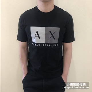 เสื้อยืดพิมพ์ลาย เสื้อยืดแขนสั้นพิมพ์ลายโลโก้ EMPORIO Armani / Armani AX สไตล์คลาสสิกสําหรับผู้ชาย