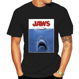 เสื้อยืดผ้าฝ้ายพิมพ์ลายขายดี เสื้อยืด ลาย Jaws 1975 Royal สําหรับผู้ใหญ่