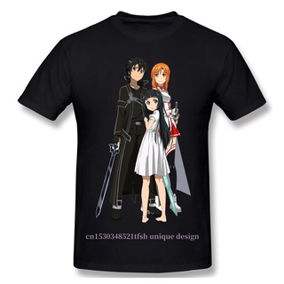 ㏘㏂※เสื้อยืดแขนสั้น พิมพ์ลาย Sword Art Online Alicization Sao Kirito Asuna Outre สีดํา แฟชั่นสําหรับผู้ชาย