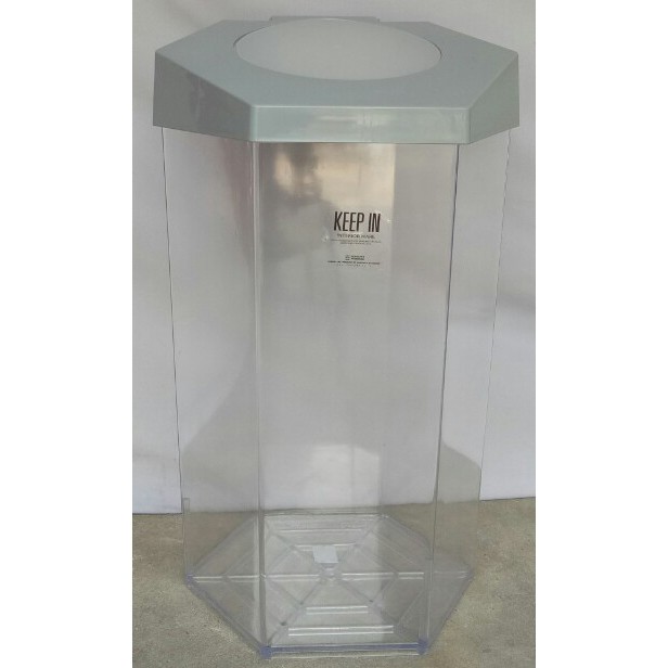 ถังขยะพลาสติกใส หกเหลี่ยม 56 ลิตร ฝา 1 ช่องทิ้งยี่ห้อ KEEP IN รุ่น RW9271+1