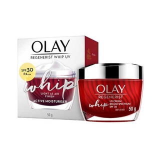 OLAY โอเลย์ Regenerist Whip UV SPF30 ครีมบำรุงผิวผสมสารป้องกันแสงแดด สูตรลดเลือนริ้วรอย 50g | Active Moisturiser Cream