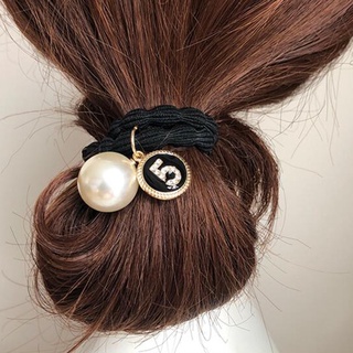 เกาหลีหมายเลข 5 ผมมุก Rhinestone ผมหางม้าผูกผมมุกสาวยางรัดKorea  Number 5 Rhinestone Pearl Hair Tie Ponytail