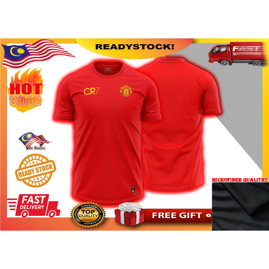 READT TSHIRT RONALDO CR7 Manchester Utd เสื้อยืดการฝึกอบรม Baju Jersey CR7 TSHIRT