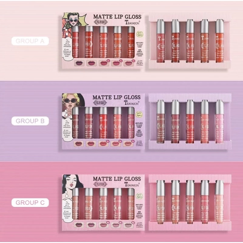 พร้อมส่งเซ็ทลิป 5 สีMtte Lip Mlossเนื้อสัมผัสละเอียดอ่อนและเรียบเนียน,เนื้อแมทท์นั้นง่ายต่อการแต่งหน้าริมฝีปากที่สวยงาม thumbnail 3