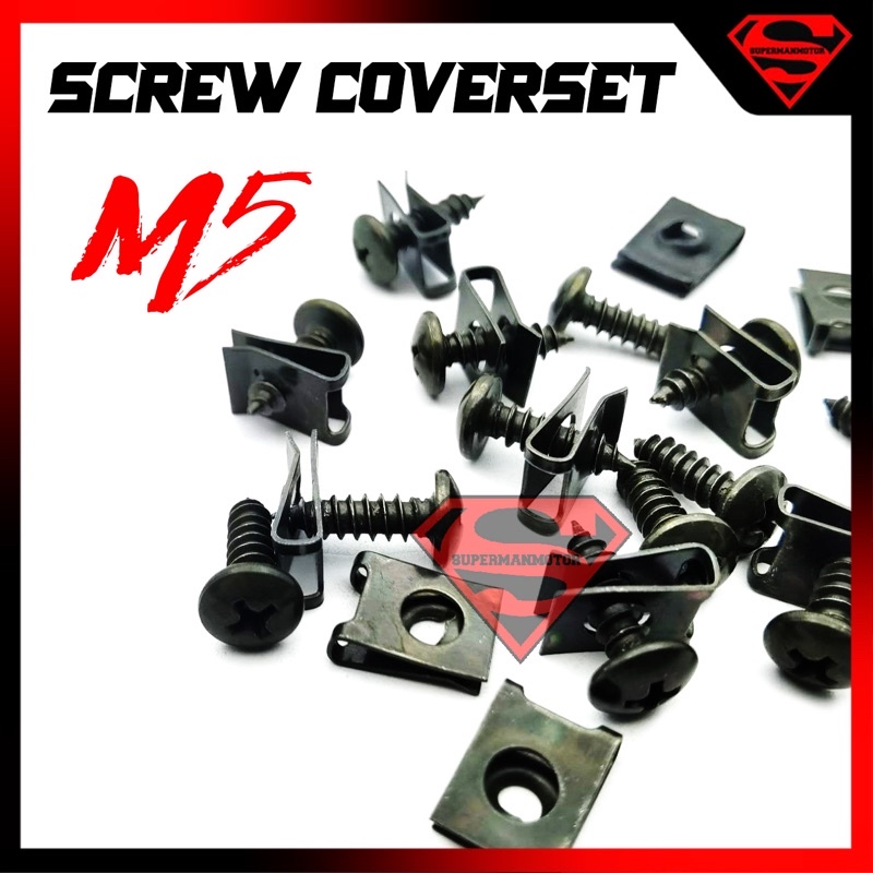 [ 1BIJI ] SKRU BODY SCREW M5 COVERSET COVER SET TRADE KASAR UNIVERSAL M5 SCREW SKRU / CLIP / M5X15 S