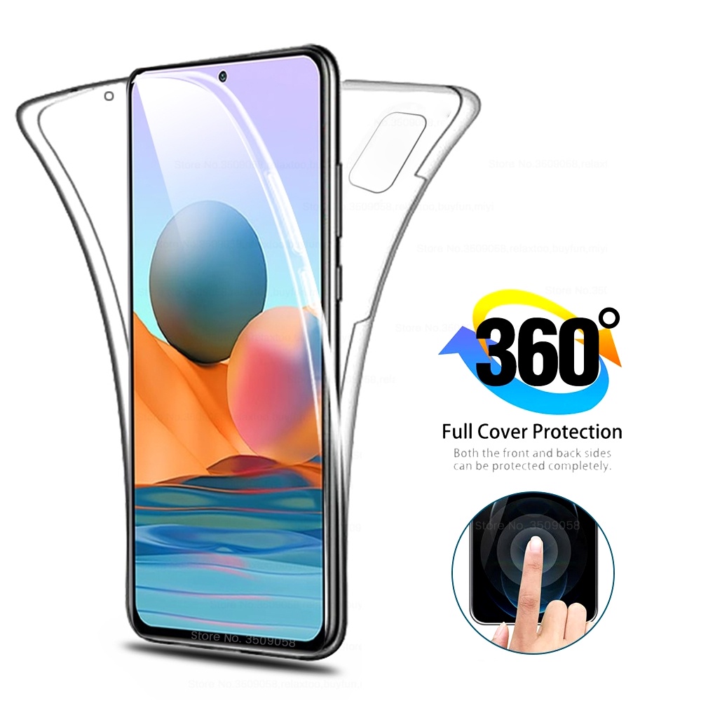 เคสซิลิโคนนิ่ม สองด้าน 360 องศา กันกระแทก สําหรับ iPhone 13 12 11 Pro Max 13 mini SE 2022 6 6S 7 8 Plus XR X XS Max