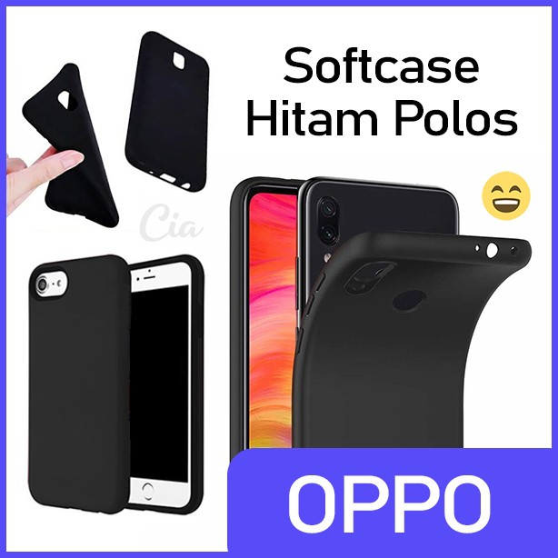 ธรรมดาสีดํา Softcase OPPO A12 A7 A5S A11K A1K A15 A16 A16k A16e A17 A17K A3s A31 A32 A33 A35 A36 A39