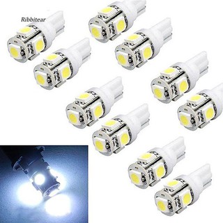 RBTR_10Pcs W5W 2825 T10 Wedge 5-SMD 5050 Xenon White Light LED Bulbs Car Auto Lights