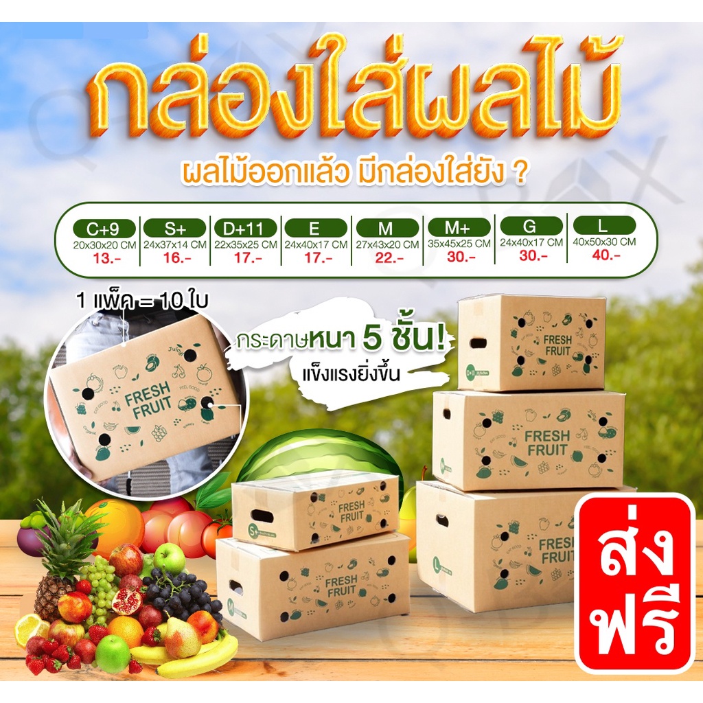 รับประกันความพึงพอใจ กล่องผลไม้ 5 ชั้น ส่งฟรี