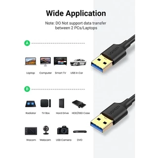 UGREEN รุ่น US128 สายUSB to USB Male to Male Type A to Type A USB 3.0 หัวต่อชุบทอง สายยาว 1-3m