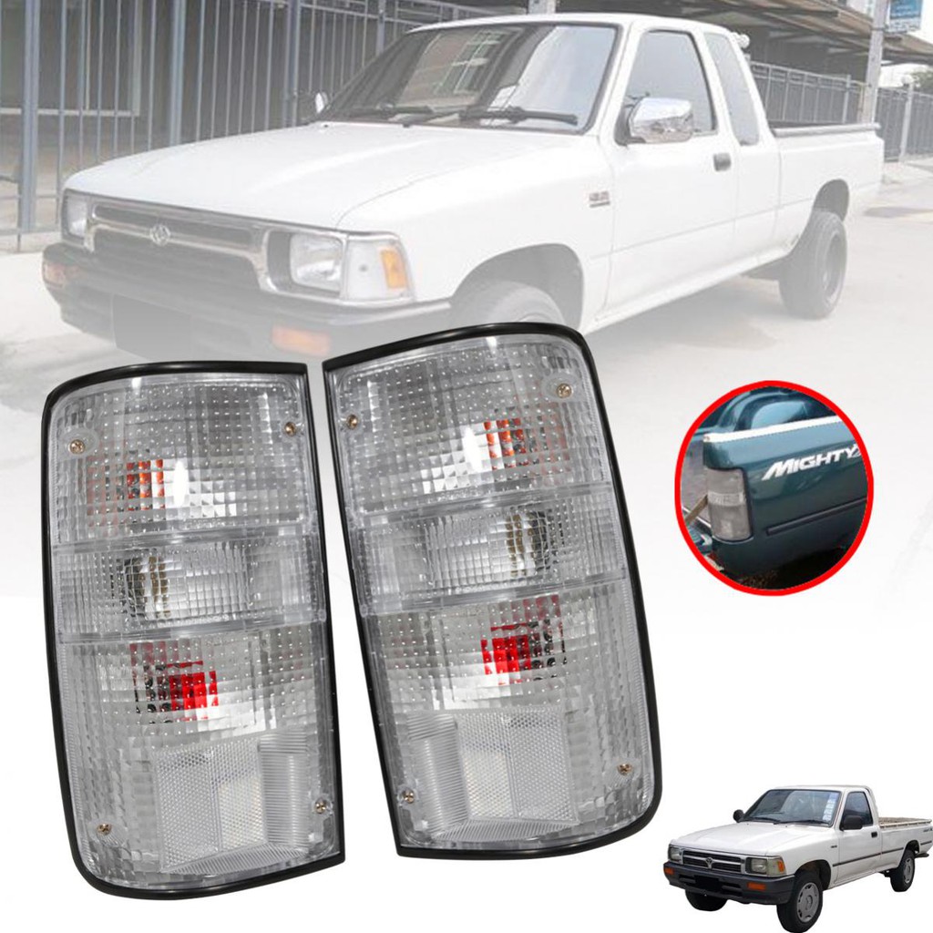 ไฟท้าย โคมไฟท้าย ชุดไฟท้าย TOYOTA HILUX ไมตี้เอ็กซ์ โตโยต้า Mighty-X 1990 - 1997 เลนส์ สี ขาว ใส ซ้าย+ขวา 1 คู่