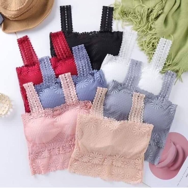 A2 บราลูกไม้ มี 7 สี ฟรีไซค์ 30-36 XXL 36-42 ผ้านุ่มใส่สบาย