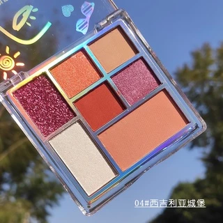 N170 Lameila พาเลทอายแชโดว์ เนื้อแมตต์ เนื้อใยไหม ประกายมุก 7 สี