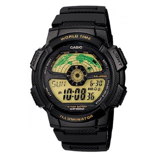 Casio Standard นาฬิกาข้อมือผู้ชาย สายเรซิ่น รุ่น AE-1100W-1BVDF - สีดำ