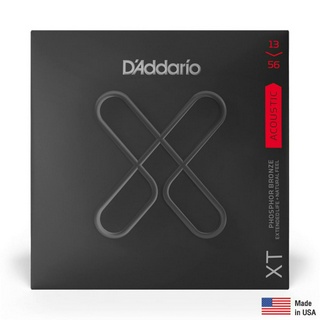 DAddario® XTAPB1356 สายกีตาร์โปร่ง เบอร์ 13 สายเคลือบ แบบ Phosphor Bronze ซีรีย์ XT (Medium, 13 - 56) ** Made in USA **