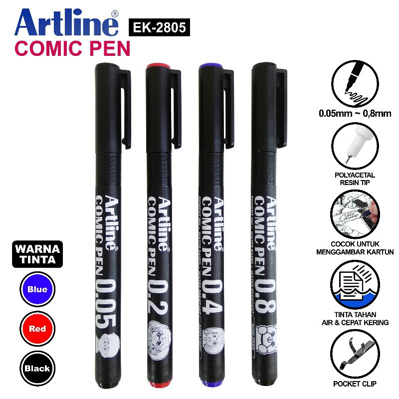 [ชิ้น] ARTLINE COMIC PEN EK-28 DRAWING PEN*
