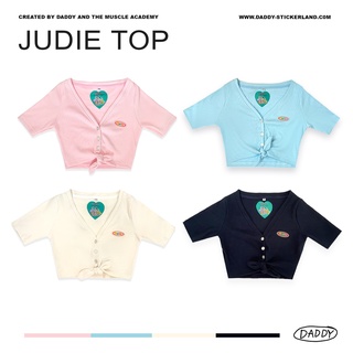 DADDY | Judie Top เสื้อครอป ผูกเอว สุดน่ารัก สีดำ สีชมพู สีมิ้นท์ สีครีม