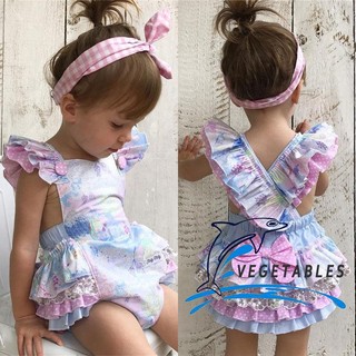 .Y.-ชุดเด็กทารกที่น่ารักดอกไม้ชุดออกกำลังกาย Romper Bodysuit ชุดเสื้อผ้า Sunsuit