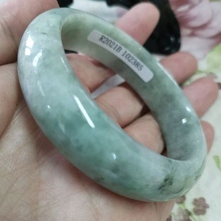 (A094)(5.5)[Gerang Jadeite] กําไลข้อมือ Myanmar Jadeite ธรรมชาติเกรด A 100 % 100% 天然纯货กวาง手โพธิ์สร้อ