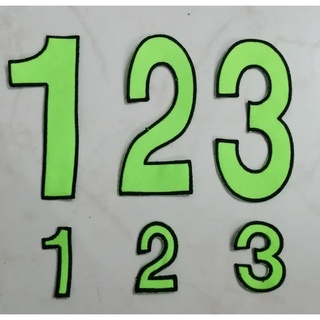 ตัวเลขติดเสื้อวินแบบปัก 1-0 ตัวใหญ่-ตัวเล็ก สีเขียว