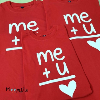 เสื้อคู่ มีถึง ไซส์ใหญ่ เด็ก-4xl 5xl สมการความรัก MEU เสื้อครอบครัวสีแดง เสื้อท่องเที่ยว เสื้อทีม พ่อแม่ลูก