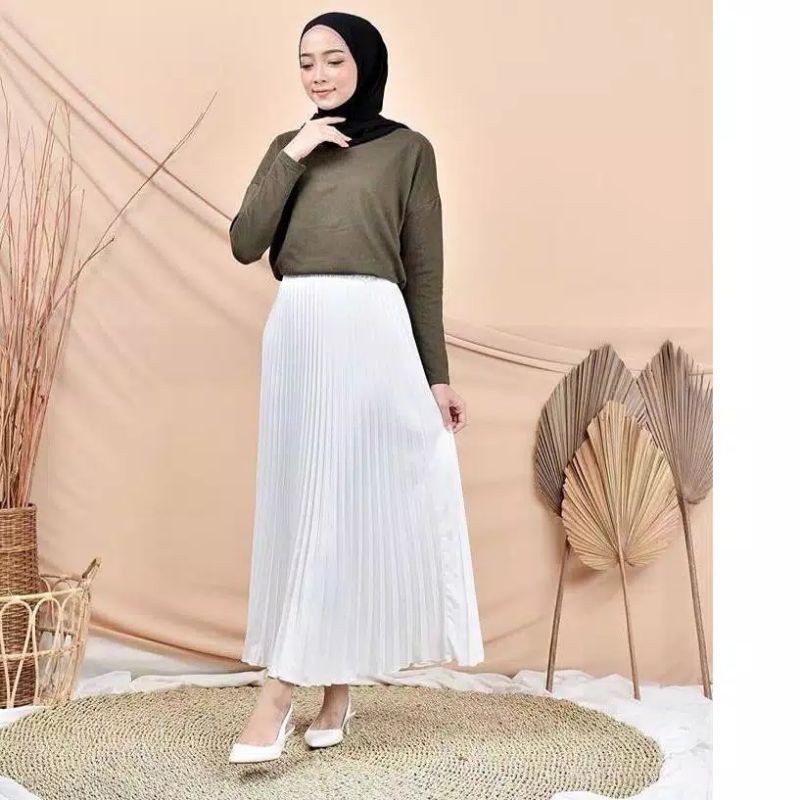 ผู้หญิง PLAIN PLISKET SKIRT WHITE COLOR/MAYUNG WHITE PLISKET SKIRT