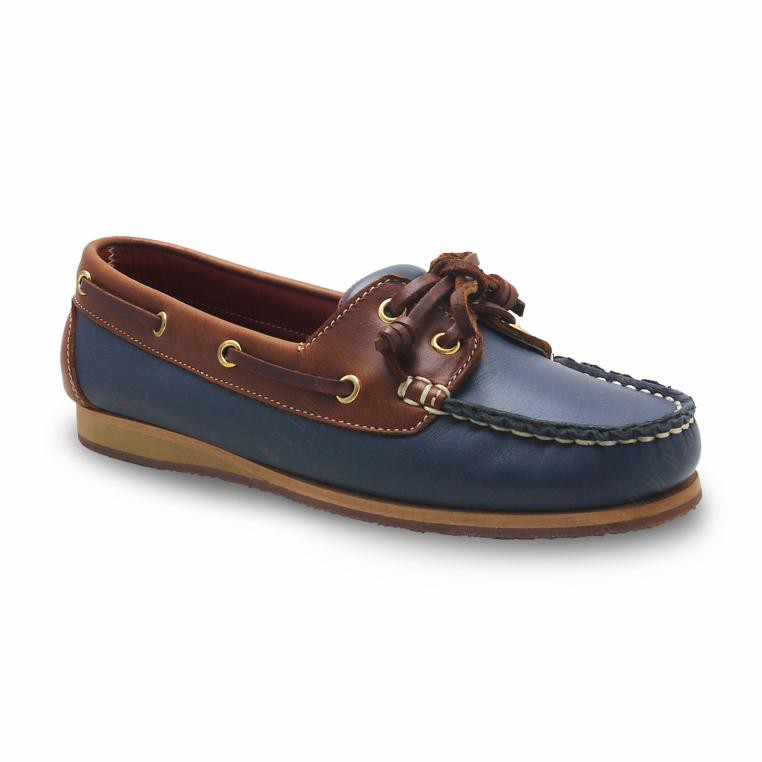 The Sailor's Boat Shoes - Navy and Beige