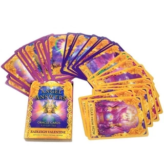 Folღ Angel Answers ไพ่ทาโรต์ ออราเคิล 44 ใบ ครบสำรับ ภาษาอังกฤษ แนวลึกลับ สำหรับทำนายดวงชะตา เล่นเกมกระดาน ปาร์ตี้กับครอบครัว เพื่อน
